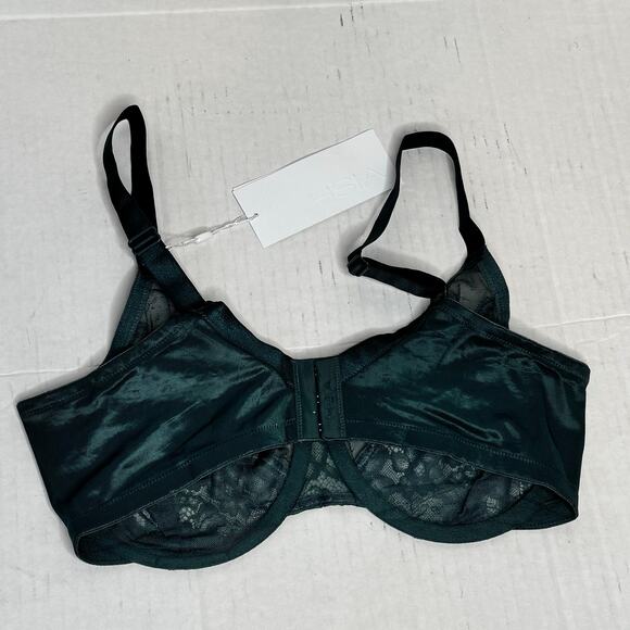 HSIA Lace Minimizer Bra Green Full Coverage Underwire Women 36D NWT - Picture 4 of 8